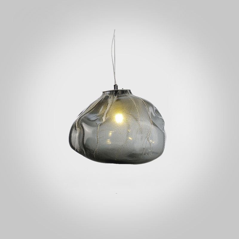 Lámpara colgante nórdica creativa de cristal, lámpara colgante artística