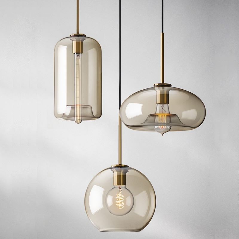 Lámpara colgante clásica de cristal de 3 luces, accesorio de iluminación para cafetería