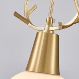 Lámpara colgante moderna y sencilla de cobre con forma de asta