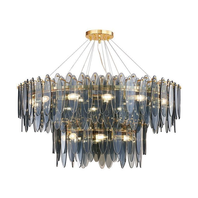 Lámpara colgante de cristal redonda moderna y elegante