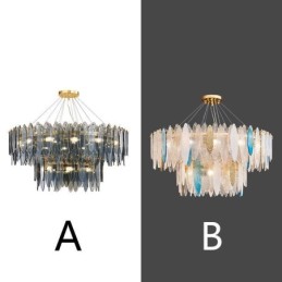 Lámpara colgante de cristal redonda moderna y elegante