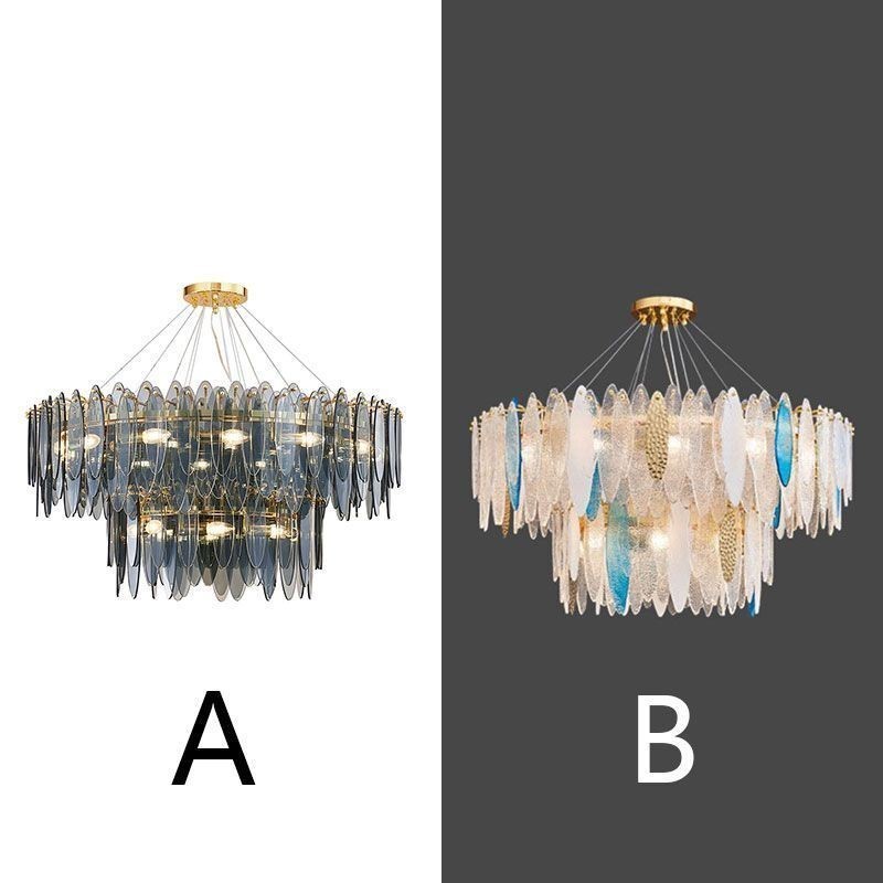 Lámpara colgante de cristal redonda moderna y elegante