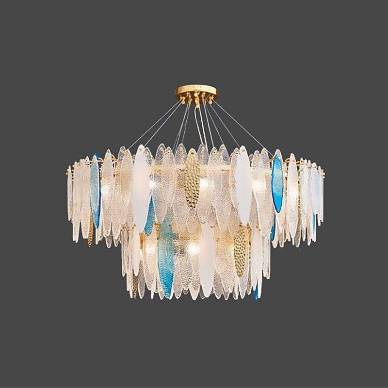 Lámpara colgante de cristal redonda moderna y elegante