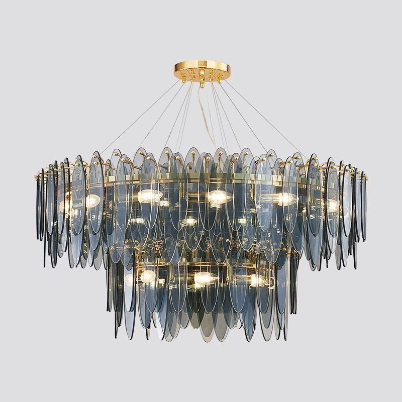 Lámpara colgante de cristal redonda moderna y elegante