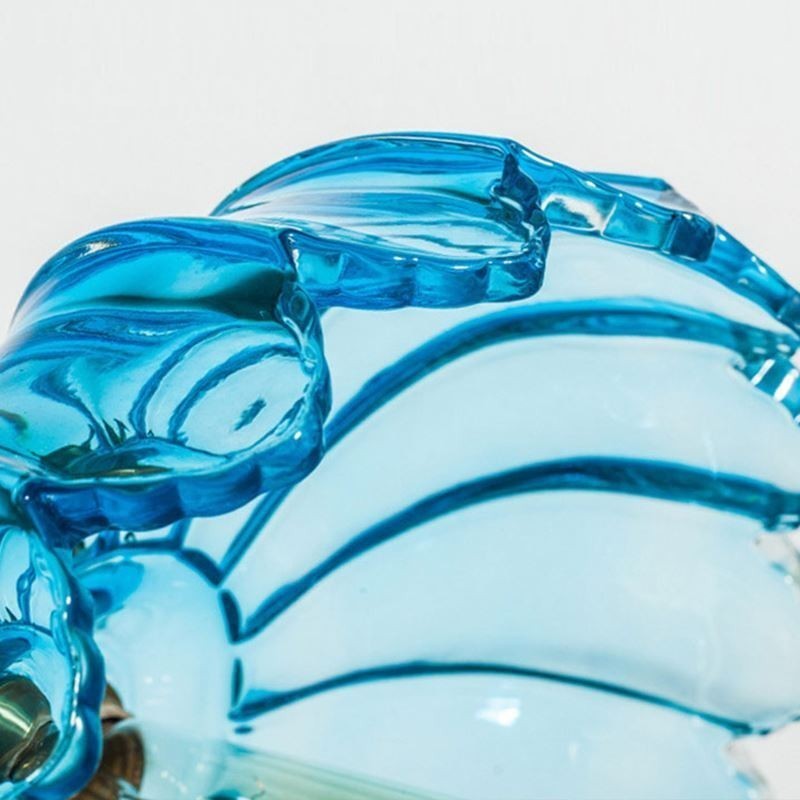 Lámpara colgante de cristal retro moderna con pantalla de flores e interruptor giratorio