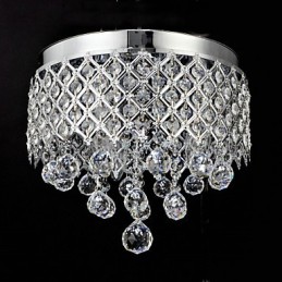 Lámpara empotrada clásica tradicional de metal cromado y cristal