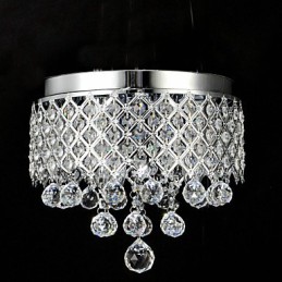 Lámpara empotrada clásica tradicional de metal cromado y cristal