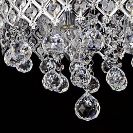 Lámpara empotrada clásica tradicional de metal cromado y cristal