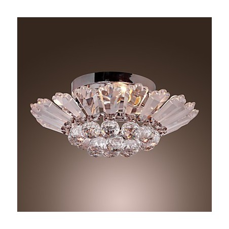 Lámpara de techo semiempotrada moderna con detalles de cristal Lámpara de techo semiempotrada moderna con detalles de cristal