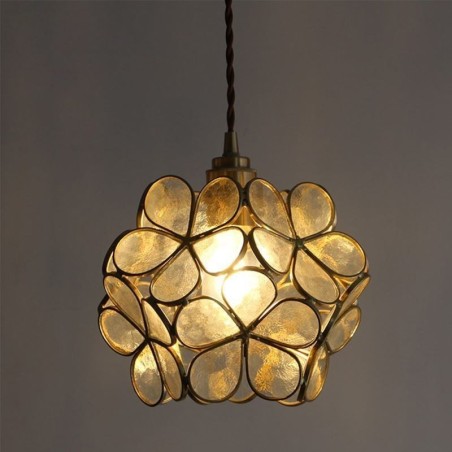 Lámpara colgante creativa nórdica de cristal para el hogar, lámpara de noche con forma de pétalo Lámpara colgante creativa nórdica de cristal para el hogar, lámpara de noche con forma de pétalo