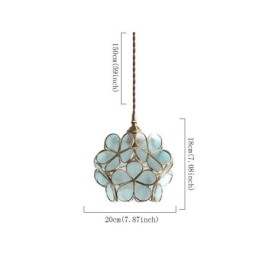 Lámpara colgante creativa nórdica de cristal para el hogar, lámpara de noche con forma de pétalo
