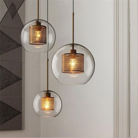 Lámpara colgante nórdica de cristal para el hogar, lámpara redonda con forma de bola, lámpara de noche Lámpara colgante nórdica de cristal para el hogar, lámpara redonda con forma de bola, lámpara de noche