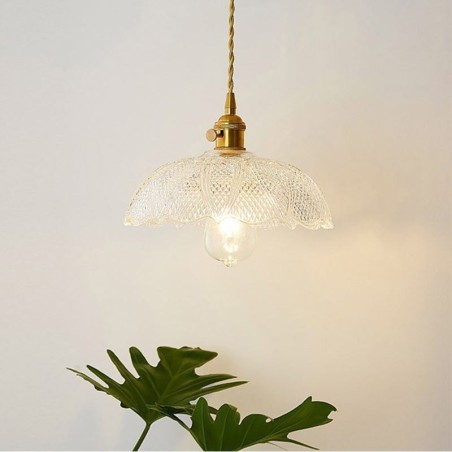 Lámpara de techo grande de vidrio acanalado transparente, iluminación para el hogar con interruptor giratorio, luz cálida y relajante. Lámpara de techo grande de vidrio acanalado transparente, iluminación para el hogar con interruptor giratorio, luz cálida y relajante.