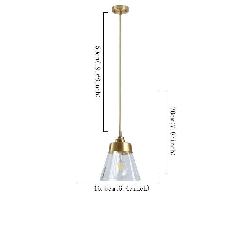 Lámpara colgante retro nórdica con pantalla de cristal, iluminación para el hogar, soporte de latón.