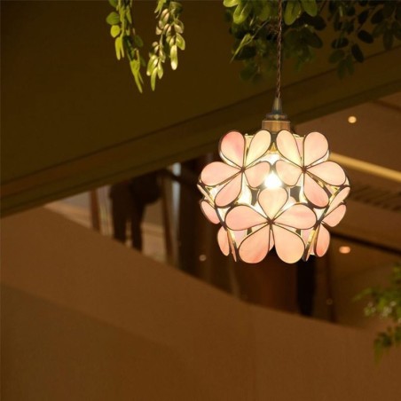 Lámpara colgante creativa nórdica de cristal con forma de pétalo para iluminación del hogar Lámpara colgante creativa nórdica de cristal con forma de pétalo para iluminación del hogar