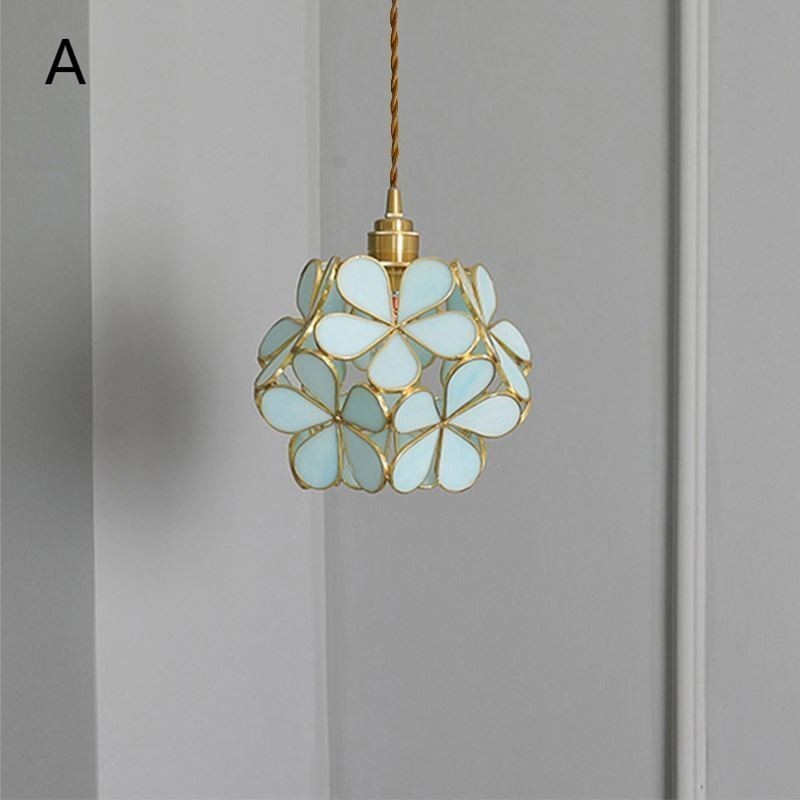 Lámpara colgante creativa nórdica de cristal con forma de pétalo para iluminación del hogar