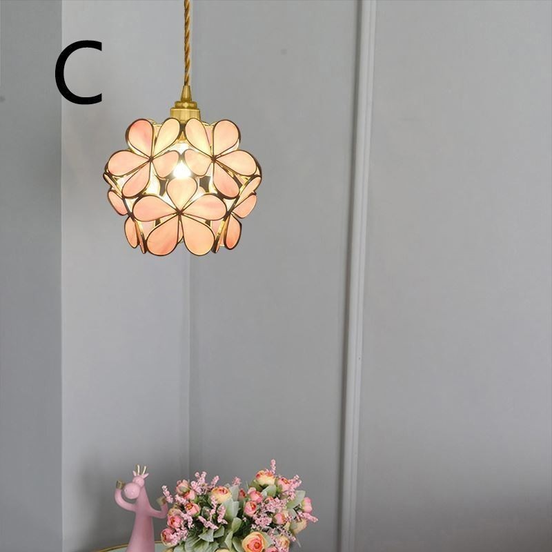 Lámpara colgante creativa nórdica de cristal con forma de pétalo para iluminación del hogar