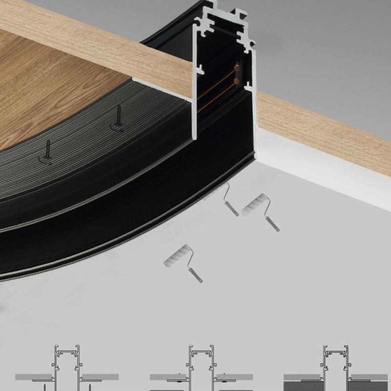 Foco de riel magnético circular empotrado, luz decorativa de 150 cm