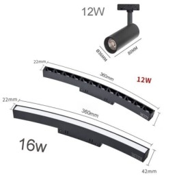 Foco de riel magnético circular empotrado, luz decorativa de 150 cm