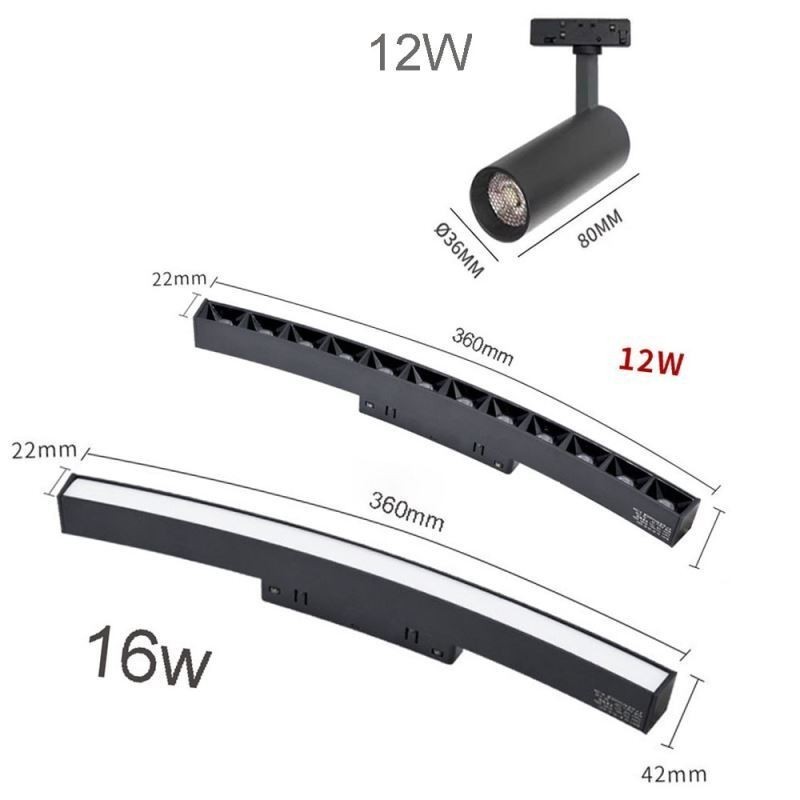 Foco de riel magnético circular empotrado, luz decorativa de 150 cm