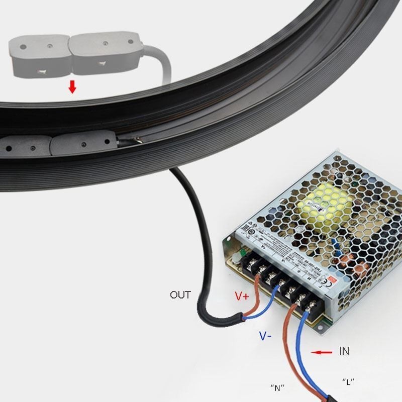 Foco de riel circular magnético empotrado, luz decorativa de 100 cm
