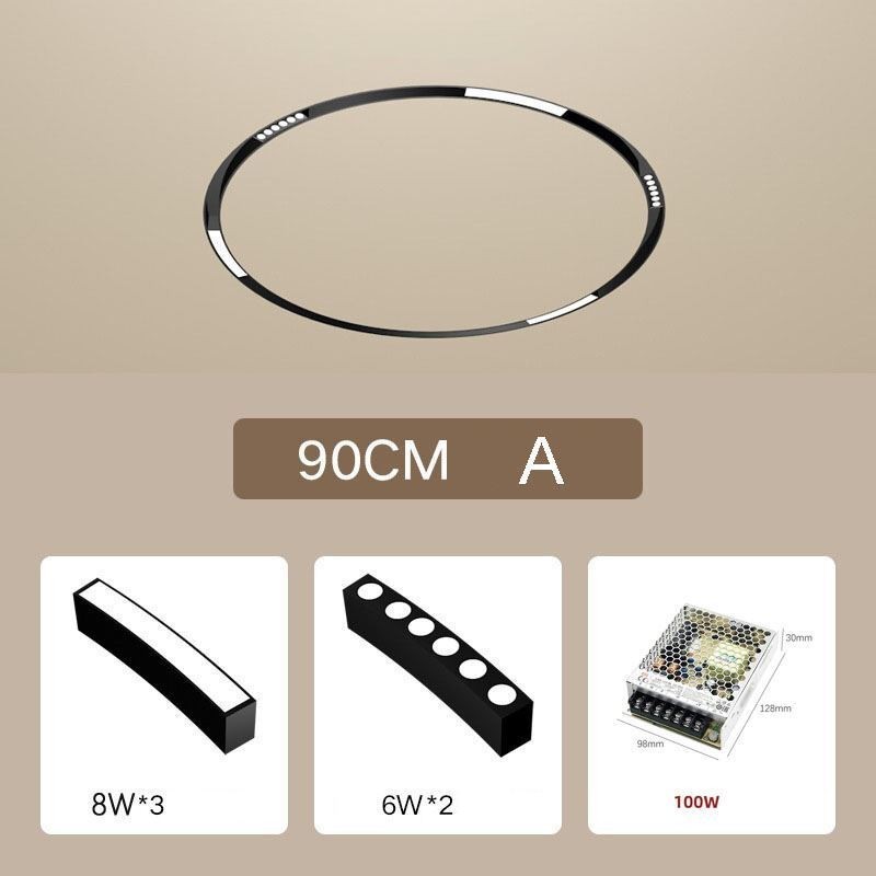 Foco de riel magnético circular empotrado, luz decorativa de 80 cm