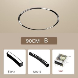 Foco de riel magnético circular empotrado, luz decorativa de 80 cm