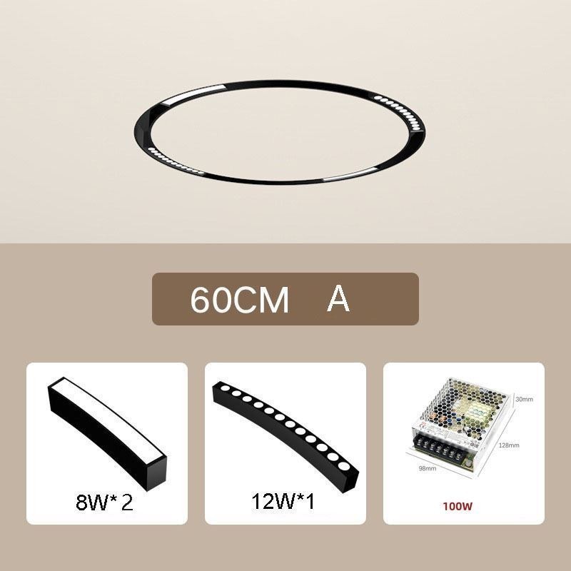 Foco de riel circular magnético empotrable, luz decorativa de 60 cm