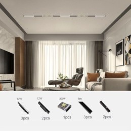 Foco de riel magnético empotrado, luz decorativa, 3 m, 36 V