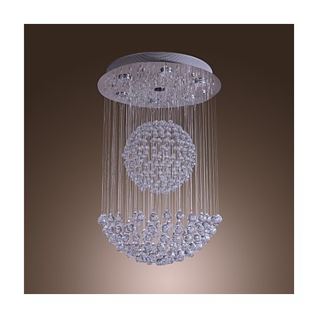 Lámpara de araña moderna contemporánea de cristal cromado con montaje empotrado Lámpara de araña moderna contemporánea de cristal cromado con montaje empotrado