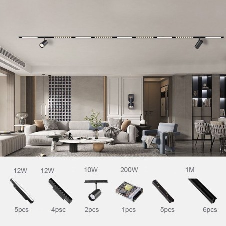 Foco empotrable magnético para riel, luz decorativa, 6 m, 36 V Foco empotrable magnético para riel, luz decorativa, 6 m, 36 V
