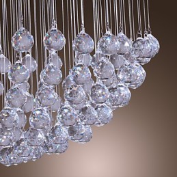 Lámpara de araña moderna contemporánea de cristal cromado con montaje empotrado