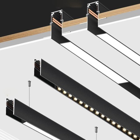Rieles de iluminación empotrados, perfil de aluminio magnético, tira de luz ultrafina de 100 cm Rieles de iluminación empotrados, perfil de aluminio magnético, tira de luz ultrafina de 100 cm