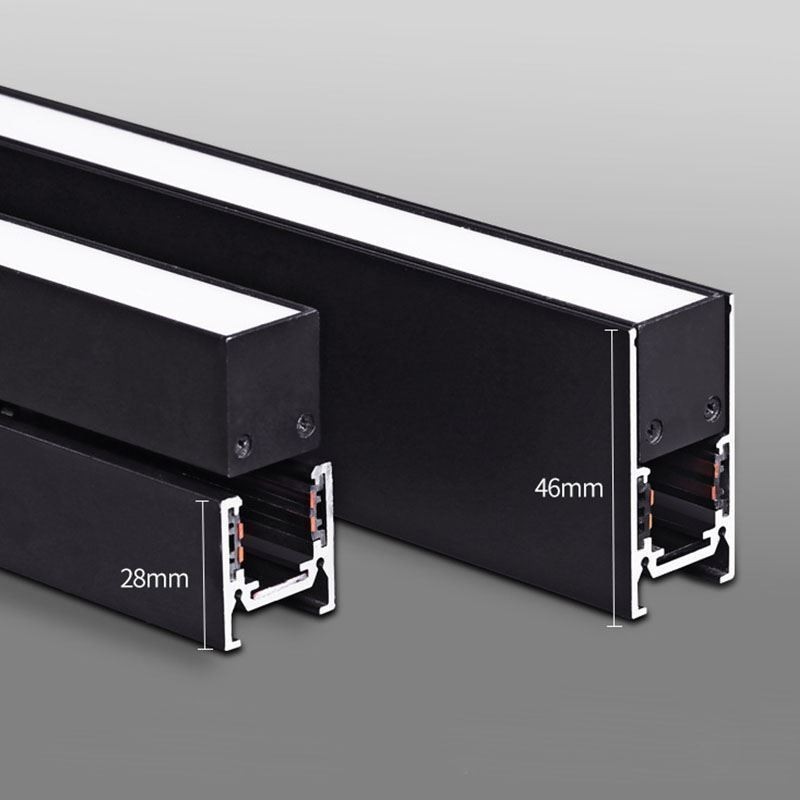 Rieles de iluminación empotrados, perfil de aluminio magnético, tira de luz ultrafina de 100 cm