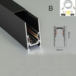 Rieles de iluminación empotrados, perfil de aluminio magnético, tira de luz ultrafina de 100 cm