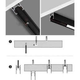 Rieles de iluminación empotrados, perfil de aluminio magnético, tira de luz ultrafina de 100 cm