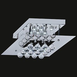 Lámpara empotrada moderna contemporánea de metal galvanizado y cristal