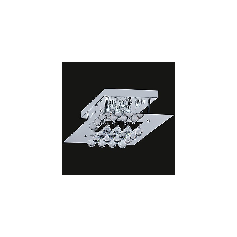Lámpara empotrada moderna contemporánea de metal galvanizado y cristal