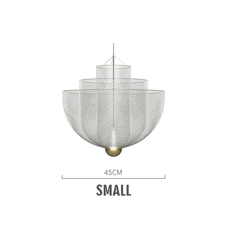 Lámpara colgante decorativa con diseño de rejilla nórdica, creativa y con formas únicas.