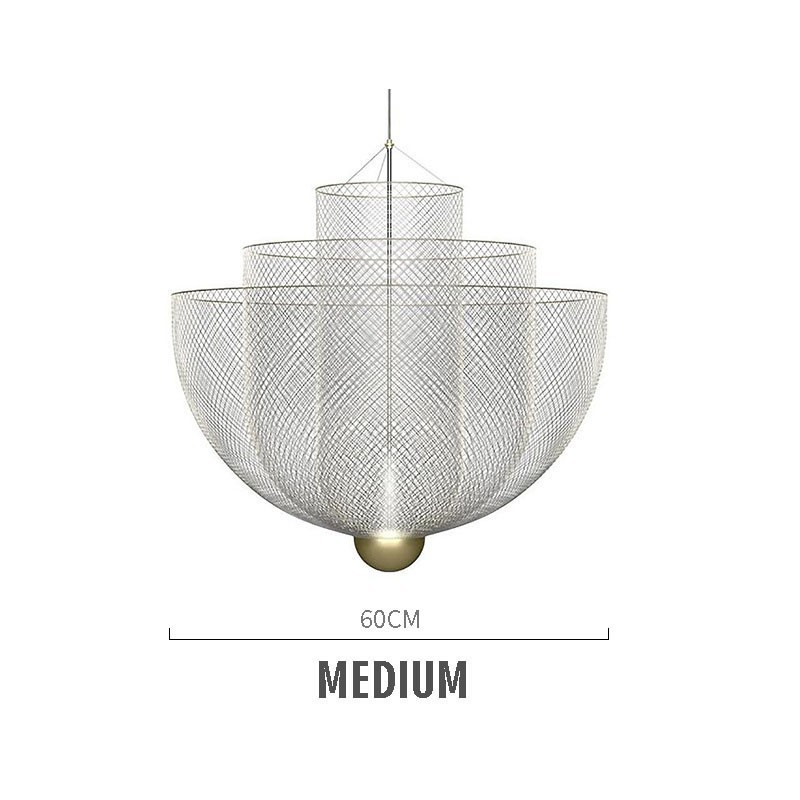 Lámpara colgante decorativa con diseño de rejilla nórdica, creativa y con formas únicas.
