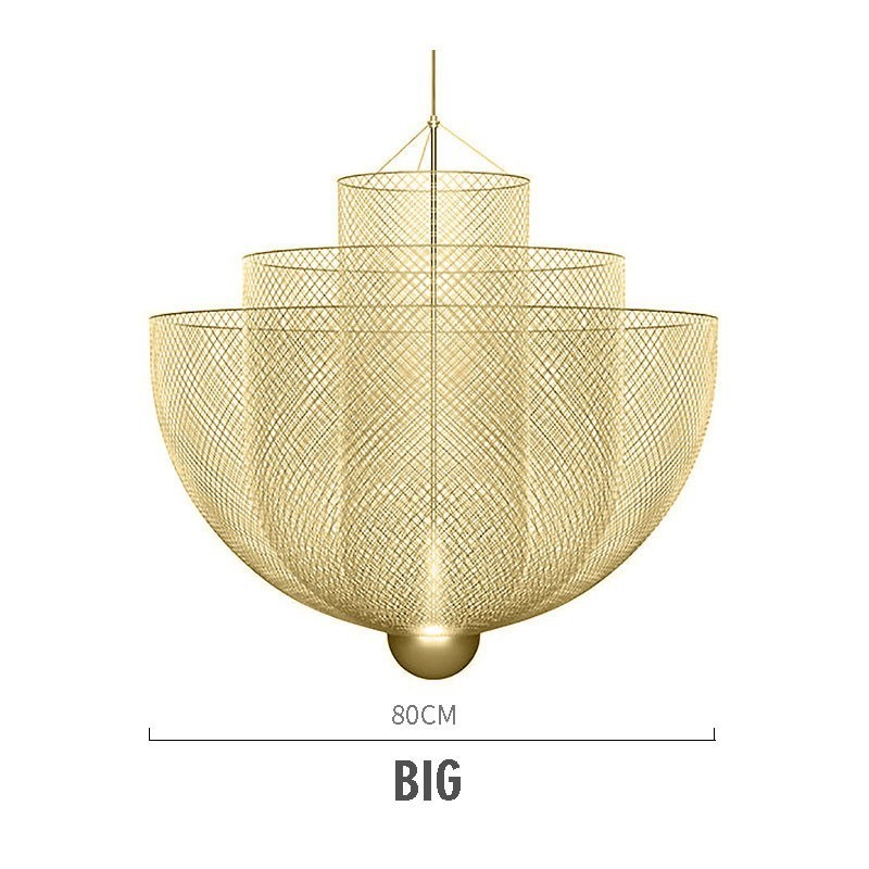 Lámpara colgante decorativa con diseño de rejilla nórdica, creativa y con formas únicas.