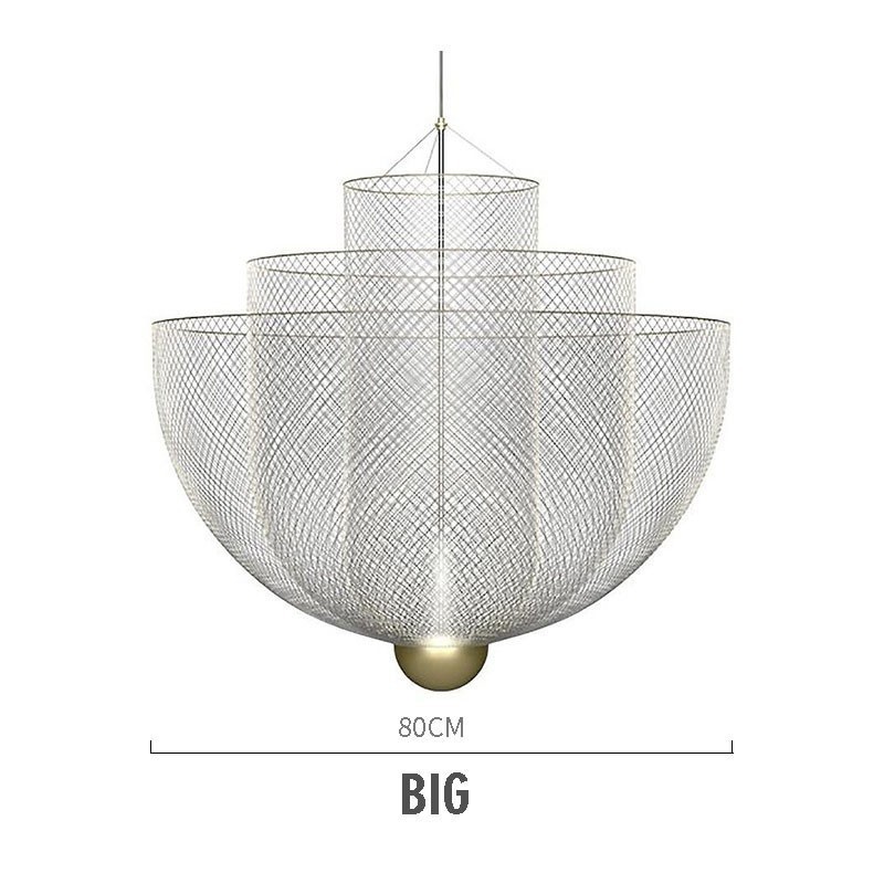 Lámpara colgante decorativa con diseño de rejilla nórdica, creativa y con formas únicas.