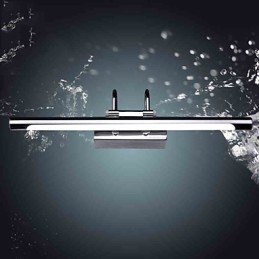 Lámparas de espejo de acero inoxidable, lámparas de pared de baño acrílicas, luces de maquillaje, blanco frío, blanco cálido (tamaño: 57 x 13,5 x 15)