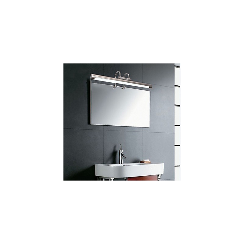 Lámparas de espejo de acero inoxidable, lámparas de pared de baño acrílicas, luces de maquillaje, blanco frío, blanco cálido (tamaño: 57 x 13,5 x 15)