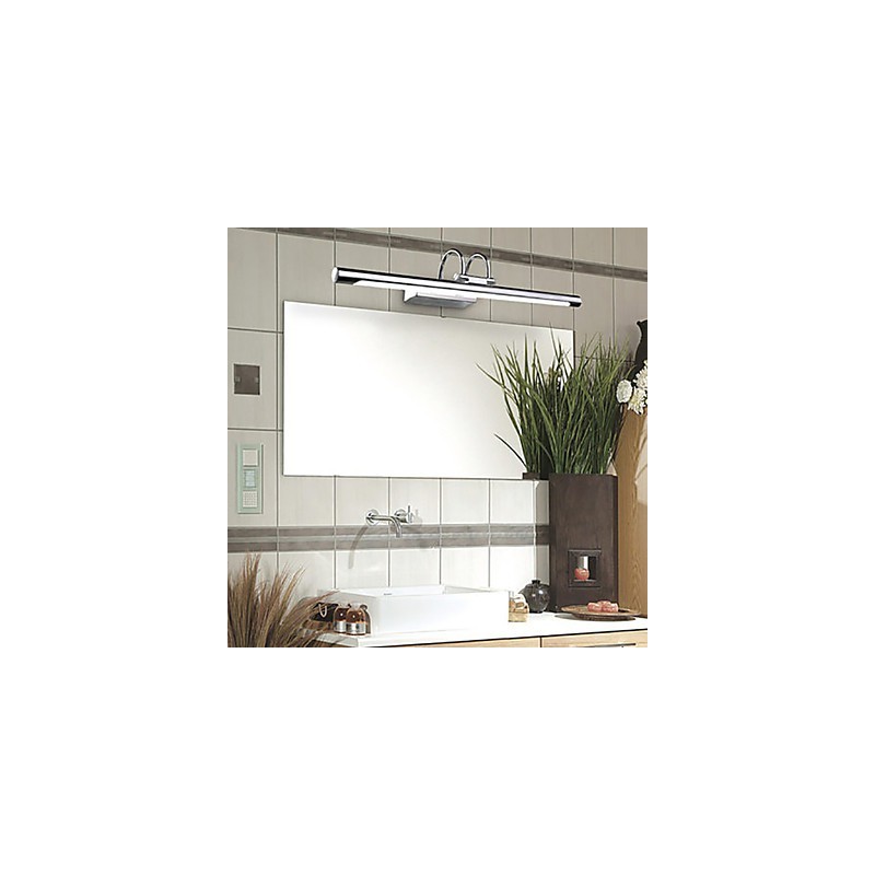 Lámparas de espejo de acero inoxidable, lámparas de pared de baño acrílicas, luces de maquillaje, blanco frío, blanco cálido (tamaño: 57 x 13,5 x 15)