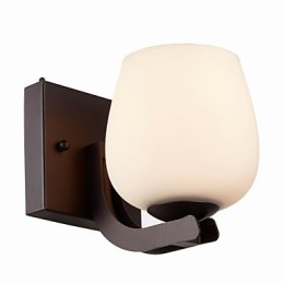 Lámpara de pared de hierro con pantalla de cristal, iluminación moderna clásica, apliques de pared