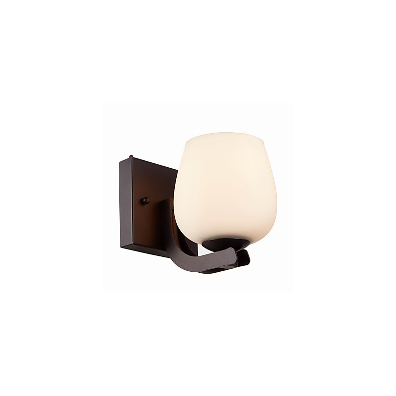 Lámpara de pared de hierro con pantalla de cristal, iluminación moderna clásica, apliques de pared