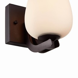 Lámpara de pared de hierro con pantalla de cristal, iluminación moderna clásica, apliques de pared