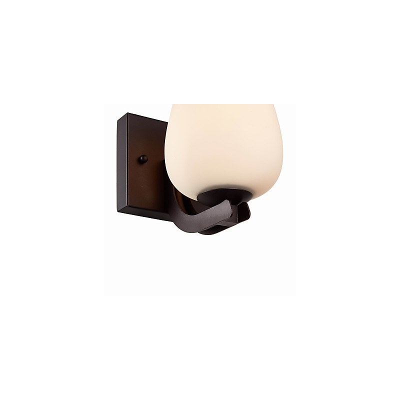 Lámpara de pared de hierro con pantalla de cristal, iluminación moderna clásica, apliques de pared