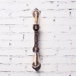 Lámpara de pared de hierro forjado con forma de tubería de agua, estilo vintage, para pasillos, loft, lámpara de pared de hierro, bombilla incandescente Edison FJ DB2 046A0